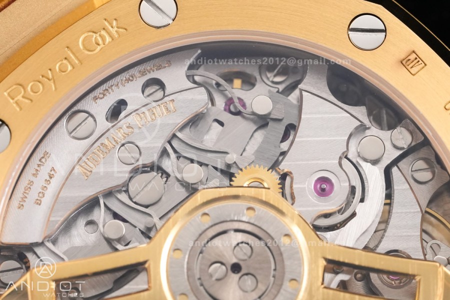 Royal Oak Chrono 26240 Frosted YG DDF 1:1 Best Edition YG/Black Dial on YG Bracelet DD4401 Super Clone (SW Dial)