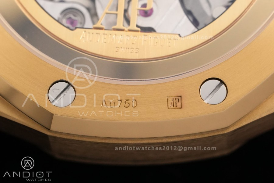 Royal Oak Chrono 26240 Frosted YG DDF 1:1 Best Edition YG/Black Dial on YG Bracelet DD4401 Super Clone (SW Dial)