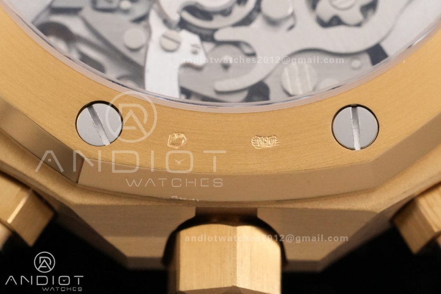 Royal Oak Chrono 26240 Frosted YG DDF 1:1 Best Edition YG/Black Dial on YG Bracelet DD4401 Super Clone (SW Dial)