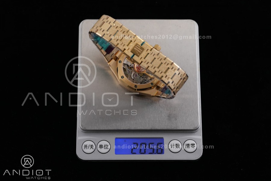 Royal Oak Chrono 26240 Frosted YG DDF 1:1 Best Edition YG/Black Dial on YG Bracelet DD4401 Super Clone (SW Dial)