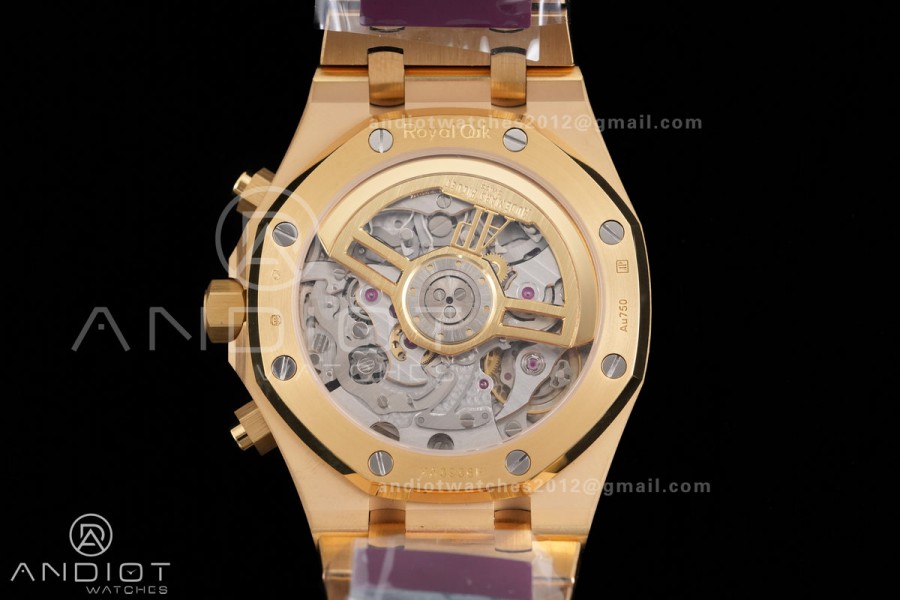 Royal Oak Chrono 26240 Frosted YG DDF 1:1 Best Edition YG/Black Dial on YG Bracelet DD4401 Super Clone (SW Dial)