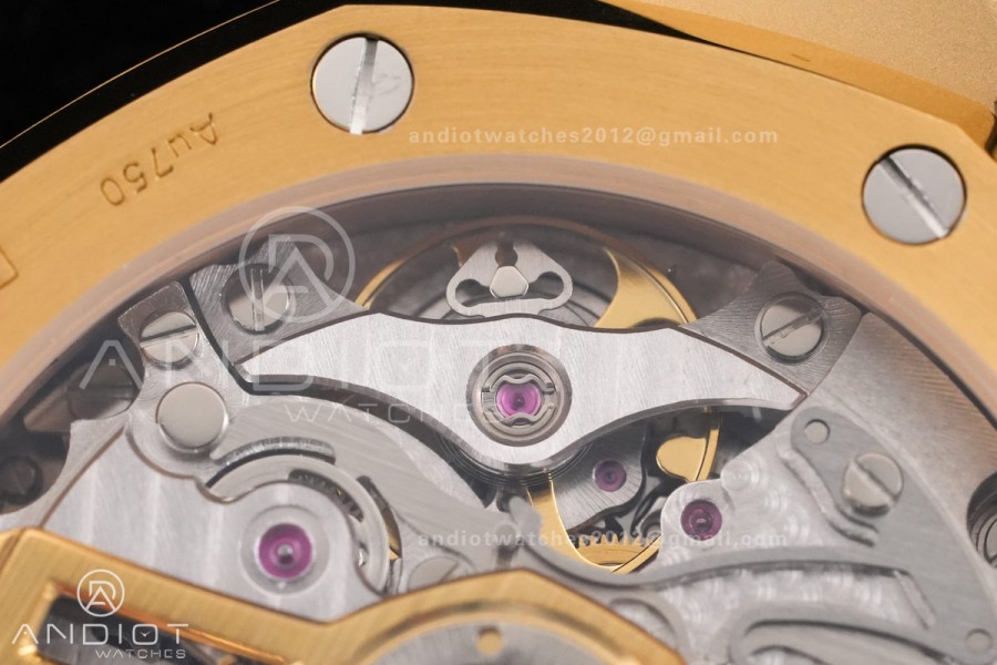 Royal Oak Chrono 26240 Frosted YG DDF 1:1 Best Edition YG/Black Dial on YG Bracelet DD4401 Super Clone (SW Dial)