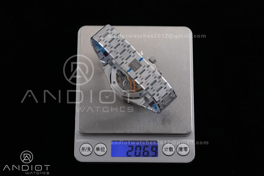 Royal Oak Chrono 26240 Frosted SS DDF 1:1 Best Edition Black/White Dial on SS Bracelet DD4401 Super Clone (SW Dial)