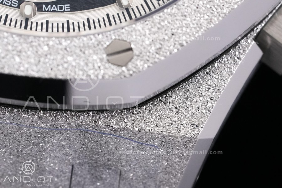 Royal Oak Chrono 26240 Frosted SS DDF 1:1 Best Edition Black/White Dial on SS Bracelet DD4401 Super Clone (SW Dial)