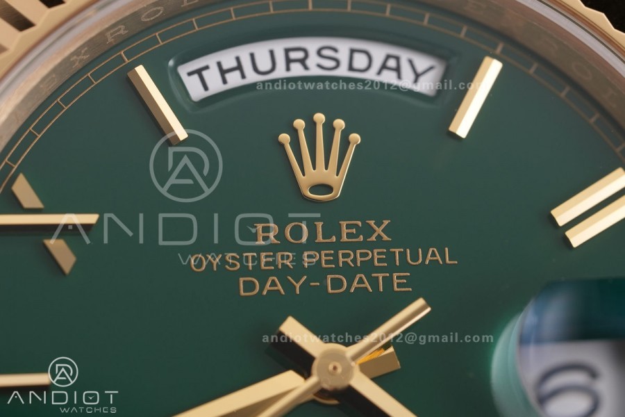 Day Date 228238 40mm 904L YG VSF 1:1 Best Edition Green Dial Roman Marker On YG President Bracelet DD3255