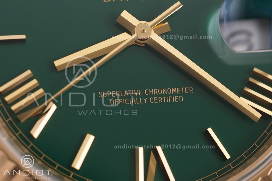 Day Date 228238 40mm 904L YG VSF 1:1 Best Edition Green Dial Roman Marker On YG President Bracelet DD3255