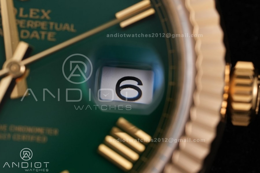 Day Date 228238 40mm 904L YG VSF 1:1 Best Edition Green Dial Roman Marker On YG President Bracelet DD3255