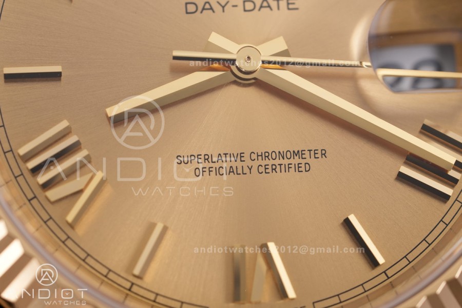 Day Date 228238 40mm 904L YG VSF 1:1 Best Edition Gold Dial Roman Marker On YG President Bracelet DD3255