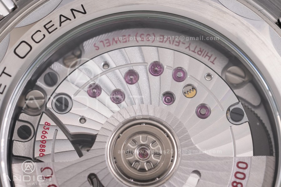 Planet Ocean 39.5mm Blue Ceramic Bezel SS V4 VSF 1:1 Best Edition Blue Dial On SS Bracelet Super Clone Asian 8800