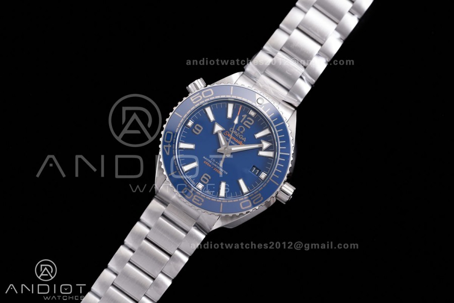 Planet Ocean 39.5mm Blue Ceramic Bezel SS V4 VSF 1:1 Best Edition Blue Dial On SS Bracelet Super Clone Asian 8800