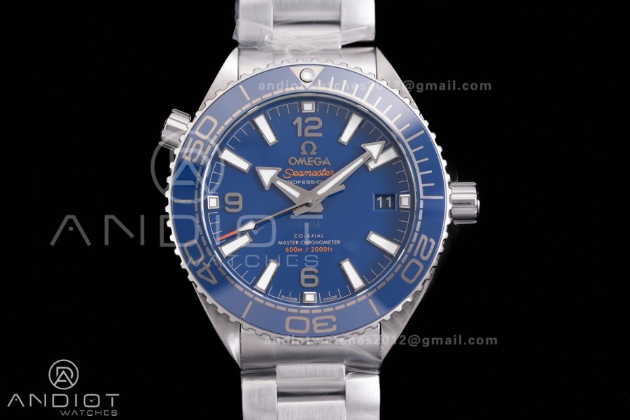 Planet Ocean 39.5mm Blue Ceramic Bezel SS V4 VSF 1:1 Best Edition Blue Dial On SS Bracelet Super Clone Asian 8800