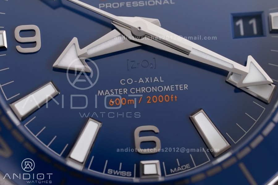 Planet Ocean 39.5mm Blue Ceramic Bezel SS V4 VSF 1:1 Best Edition Blue Dial On SS Bracelet Super Clone Asian 8800