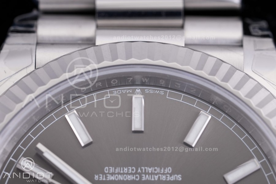 DayDate 40 228239 VSF 1:1 Best Edition Gery Stick Dial on President Bracelet VS3255 V2 (Gain Weight)182g