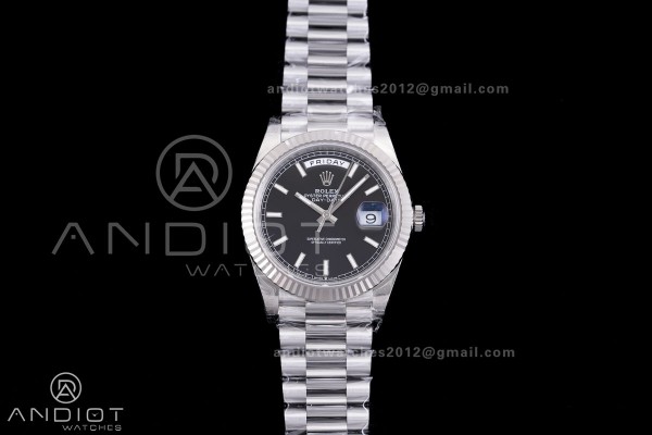 DayDate 40 228239 VSF 1:1 Best Edition Black Stick Dial on President Bracelet VS3255 V2 (Gain Weight)182g