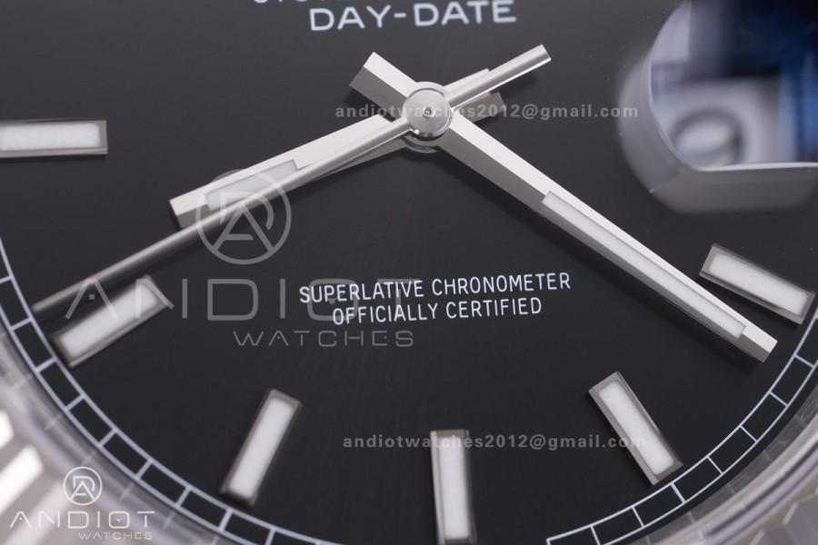 DayDate 40 228239 VSF 1:1 Best Edition Black Stick Dial on President Bracelet VS3255 V2 (Gain Weight)182g