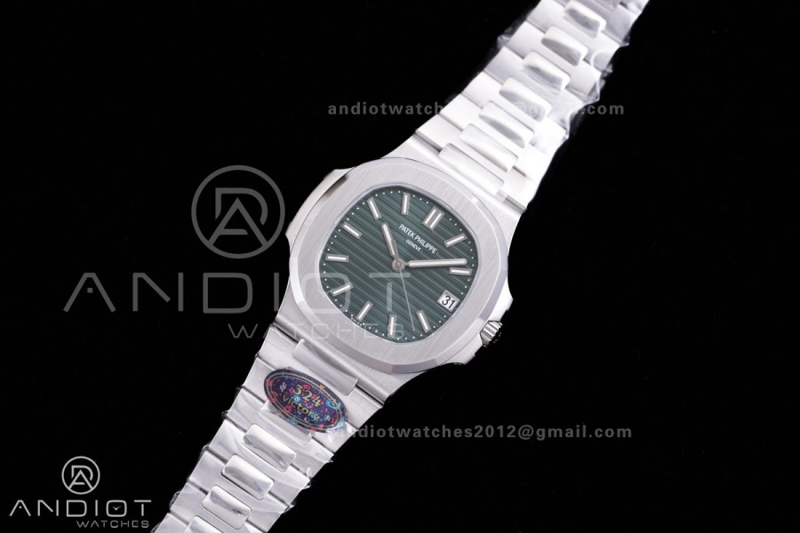 Nautilus 5711/1A SS VF 1:1 Best Edition Green Textured Dial On SS Bracelet Super Clone 324