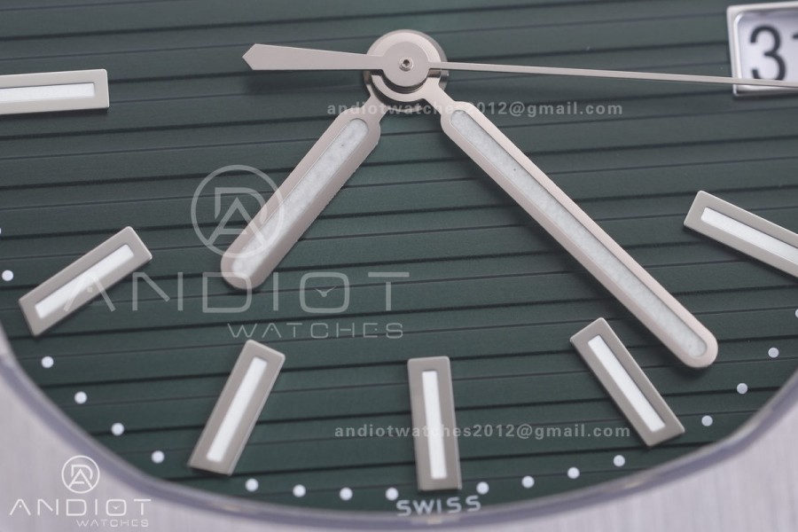 Nautilus 5711/1A SS VF 1:1 Best Edition Green Textured Dial On SS Bracelet Super Clone 324