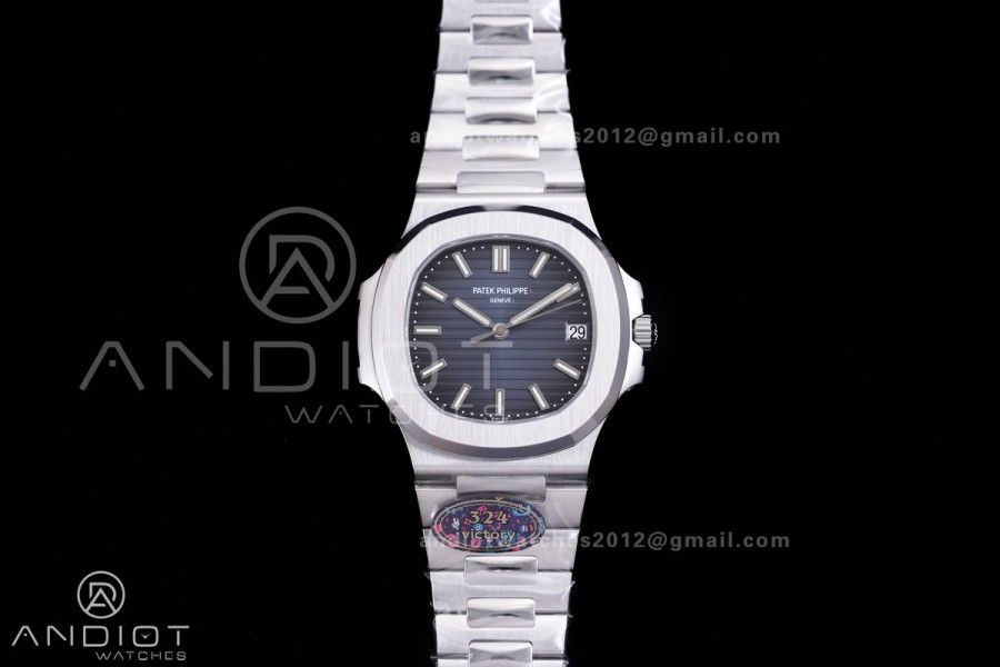 Nautilus 5711/1A SS VF 1:1 Best Edition Blue Textured Dial On SS Bracelet Super Clone 324