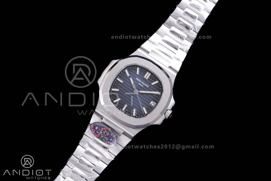 Nautilus 5711/1A SS VF 1:1 Best Edition Blue Textured Dial On SS Bracelet Super Clone 324