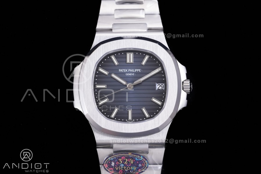 Nautilus 5711/1A SS VF 1:1 Best Edition Blue Textured Dial On SS Bracelet Super Clone 324