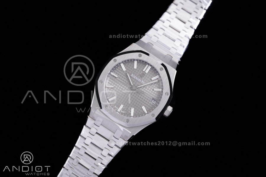 Royal Oak 15500 SS VSF 1:1 Best Edition Gray Dial on SS Bracelet DD4302 Super Clone