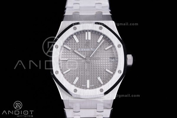 Royal Oak 15500 SS VSF 1:1 Best Edition Gray Dial on SS Bracelet DD4302 Super Clone