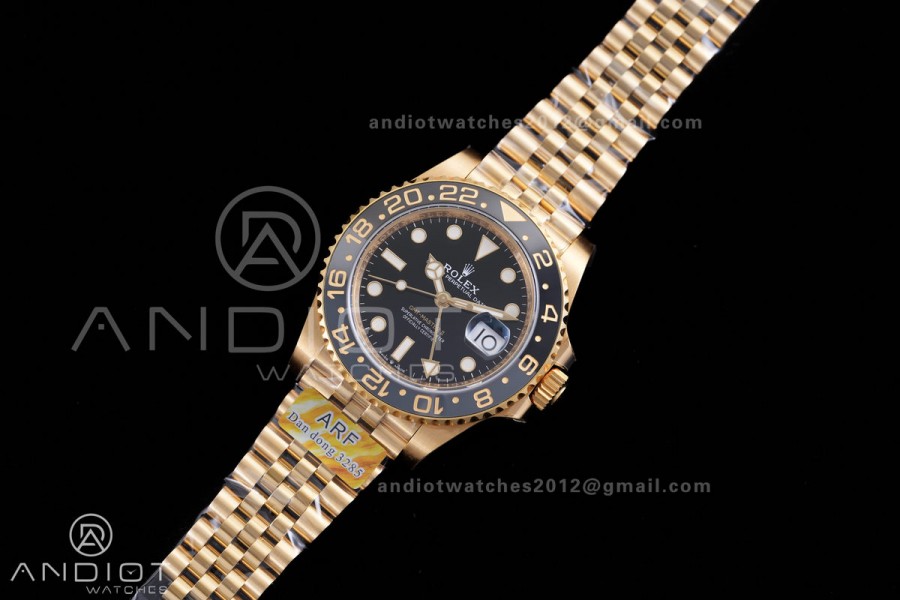 GMT-Master II 126718 GRNR ARF 1:1 Best Edition Black Dial On YG Bracelet Super Clone DD3285 CHS