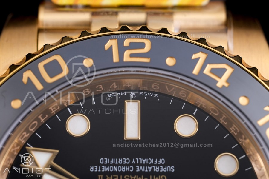 GMT-Master II 126718 GRNR ARF 1:1 Best Edition Black Dial On YG Bracelet Super Clone DD3285 CHS