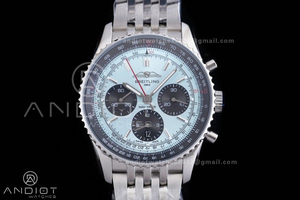 Navitimer B01 SS 43mm BLS 1:1 Best Edition Ice Blu...
