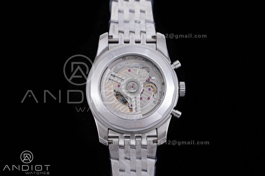 Navitimer B01 SS 43mm BLS 1:1 Best Edition Ice Blue Dial Black Subdial on SS Bracelet A7750