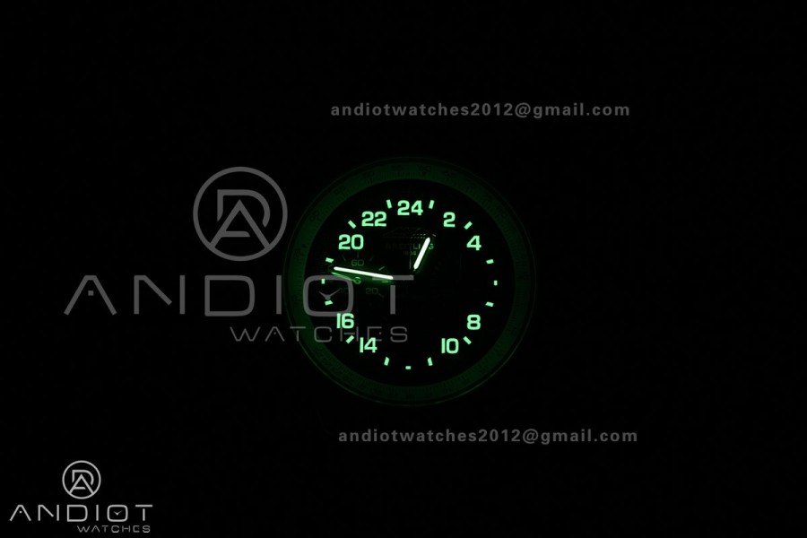 Navitimer B01 SS 43mm BLS 1:1 Best Edition Black dial with number hour markers on SS Bracelet A7750