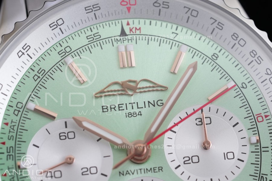 Navitimer B01 SS 43mm BLS 1:1 Best Edition Light Dial White Subdial on SS Bracelet A7750