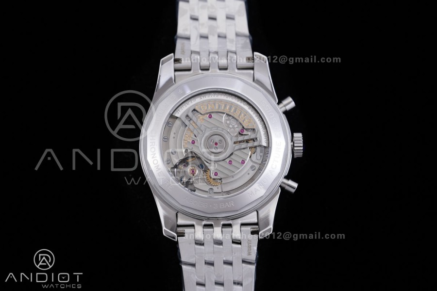 Navitimer B01 SS 43mm BLS 1:1 Best Edition Dark Green Dial Black Subdial on SS Bracelet A7750