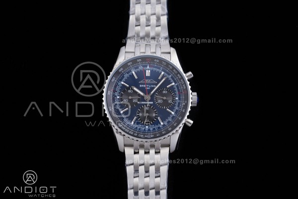 Navitimer B01 SS 43mm BLS 1:1 Best Edition Dark Bl...