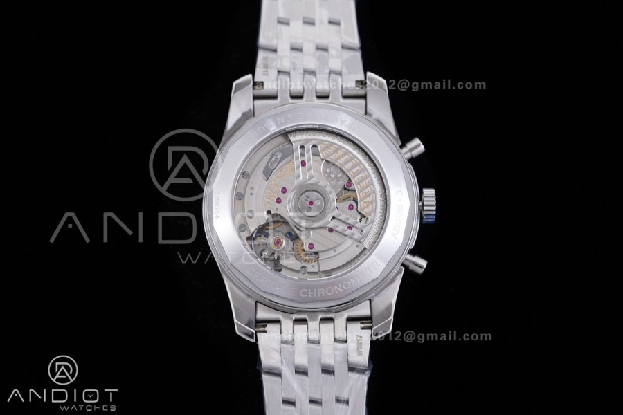 Navitimer B01 SS 43mm BLS 1:1 Best Edition Dark Blue Dial Black Subdial on SS Bracelet A7750