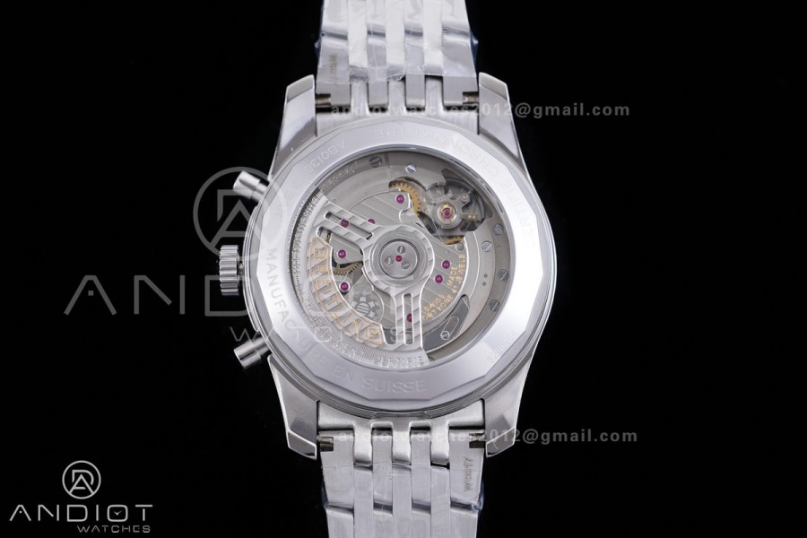 Navitimer B01 SS 43mm BLS 1:1 Best Edition Sliver Dial Black Subdial on SS Bracelet A7750