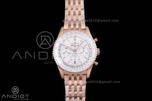 Navitimer B01 RG 43mm BLS 1:1 Best Edition White D...