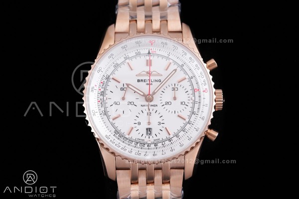 Navitimer B01 RG 43mm BLS 1:1 Best Edition White D...