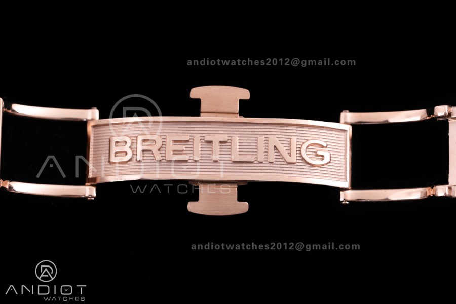 Navitimer B01 RG 43mm BLS 1:1 Best Edition Green Dial Black Subdial on RG Bracelet A7750