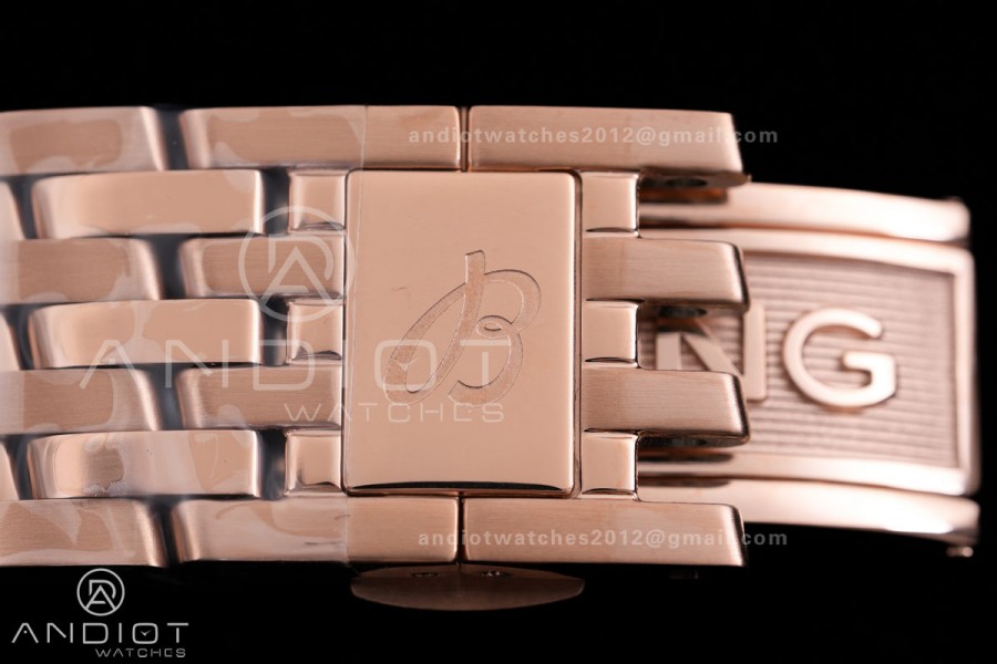 Navitimer B01 RG 43mm BLS 1:1 Best Edition Green Dial Black Subdial on RG Bracelet A7750