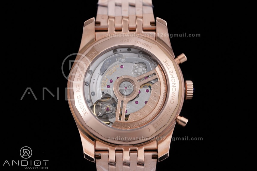 Navitimer B01 RG 43mm BLS 1:1 Best Edition Green Dial Black Subdial on RG Bracelet A7750