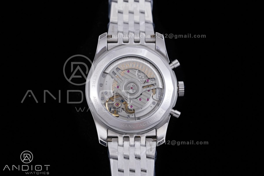 Navitimer B01 SS 43mm BLS 1:1 Best Edition White Dial  on SS Bracelet A7750