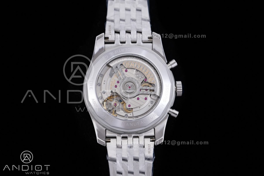 Navitimer B01 SS 43mm BLS 1:1 Best Edition White Dial Blue Marker on SS Bracelet A7750