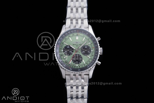Navitimer B01 SS 43mm BLS 1:1 Best Edition Green D...