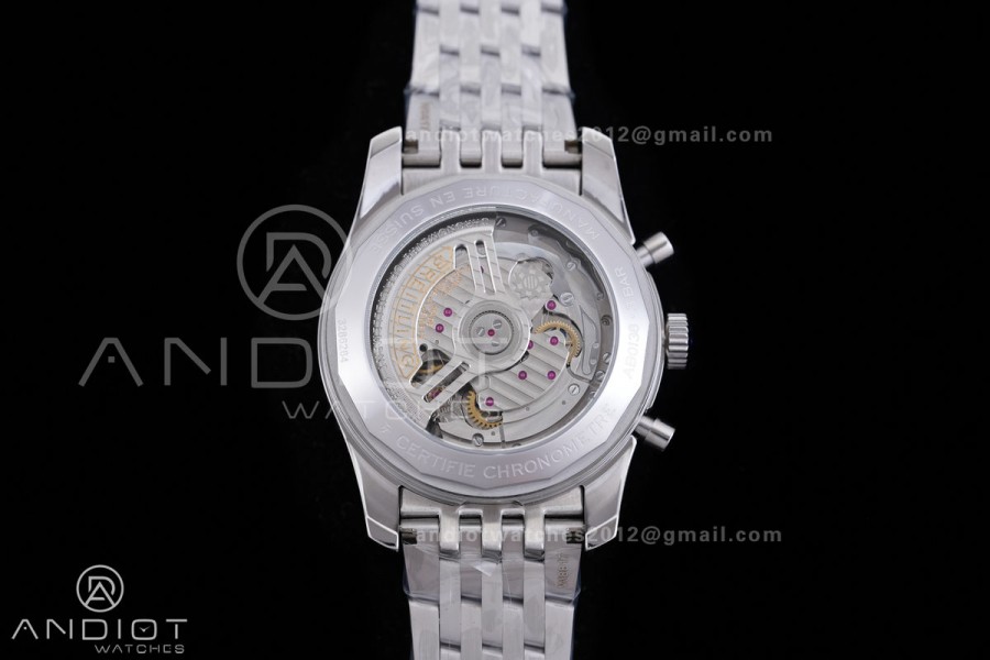 Navitimer B01 SS 43mm BLS 1:1 Best Edition Green Dial Black Subdial on SS Bracelet A7750