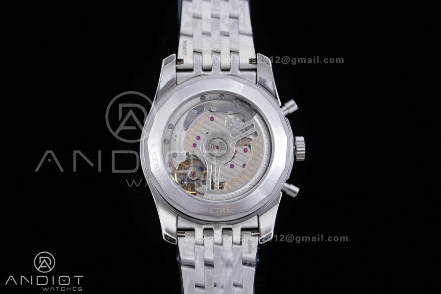 Navitimer B01 SS 43mm BLS 1:1 Best Edition Blue Dial White subdial on SS Bracelet A7750