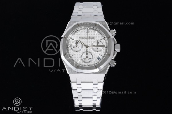 Royal Oak Chrono 26240 SS APSF 1:1 Best Edition White Dial on SS Bracelet SA4401 Super Clone