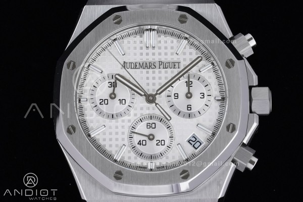 Royal Oak Chrono 26240 SS APSF 1:1 Best Edition White Dial on SS Bracelet SA4401 Super Clone