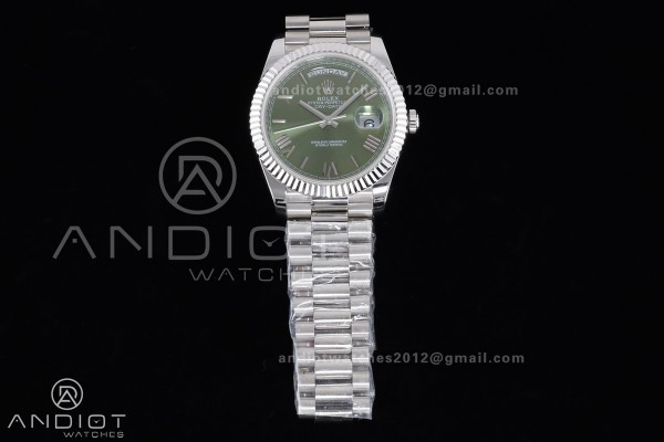 DayDate 40mm 904L Flt Wt WG/WG O-Green/Rm KF VR325...