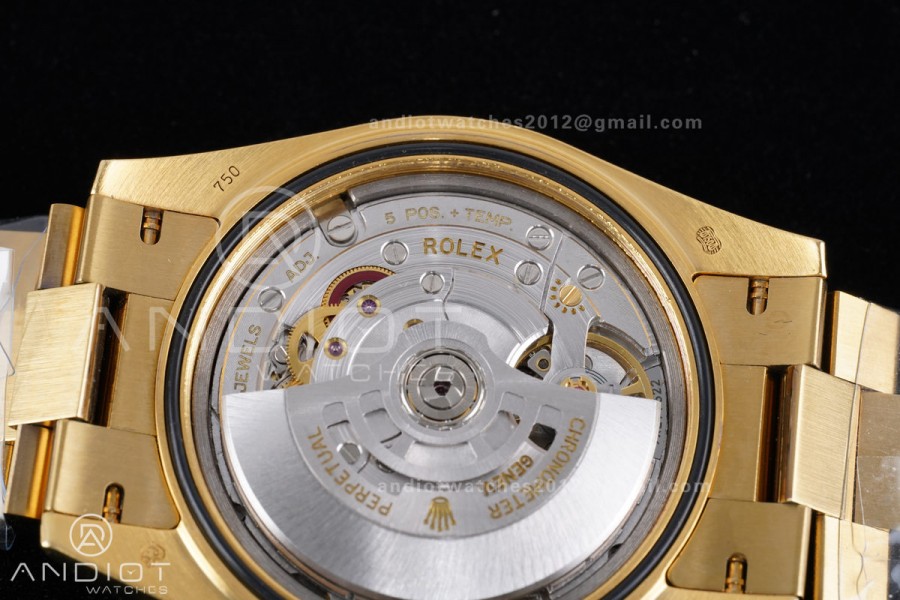  DayDate 40mm 904L Flt Wt YG/YG Grn/Rm KF VR3255
